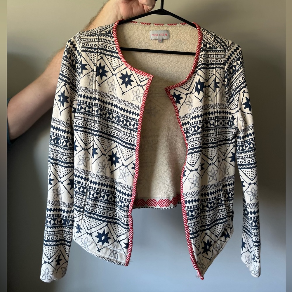Printed fleece jacket